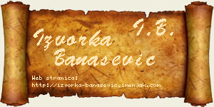 Izvorka Banašević vizit kartica